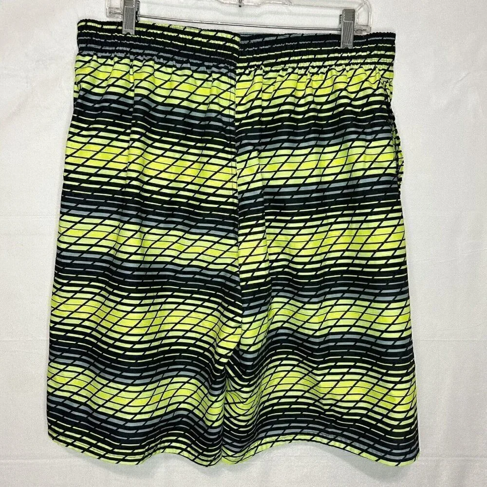 Nike Men’s Yellow/Black/Gray Drawstring Board Shorts Sz XL (34x11) Swim Trunk